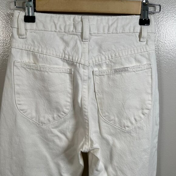 Rolla's Original High Rise Straight Jeans Size 23 White Distressed Denim - Picture 10 of 12